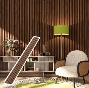lot 16 image: New SlatSolution Wood Cladding Semi Circle 94.5x6 Oak Brown Wall Panel