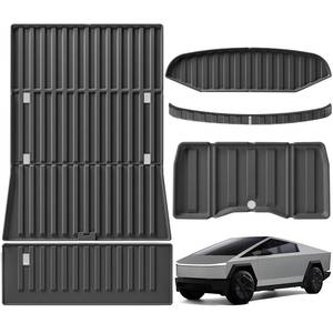 lot 16490 image: 5PCS Floor Mats Set for 2023 2024 Cybertruck Accessories,Heavy-Duty All-Weather Liner, Odorless Protection for Front Rear and Cargo Mat,Front Trunk Protection,Black Accessories for Cybertruck