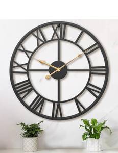 lot 18306 image: 30 Inch Extra Large Giant Wall Clock,Oversized Round Silent Vintage Industrial Black Metal Farmhouse Big Roman Numeral Wall Clocks for Living Room,Kitchen,Bedroom Home Decor