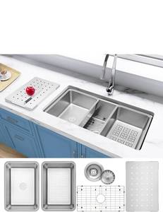 lot 18316 image: 32 X 18 inch Undermount Kitchen Sink,Single Bowl Kitchen Sinks,Stainless Steel Workstation Kitchen Sink
