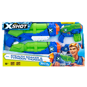 lot 2210 image: X-Shot Water Blaster Value Pack (Typhoon Thunder and Stealth Soaker) by ZURU