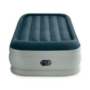 lot 2215 image: Intex Elevated 18in Premium Comfort Twin Air Mattress with Internal Pump