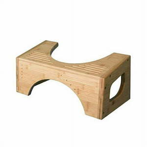 lot 2220 image: Squatty Potty The Original Toilet Stool - Bamboo Flip 7in & 9in Height Brown