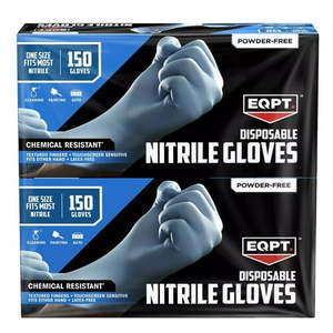 lot 2227 image: EQPT Industrial Powder-Free Nitrile Gloves Blue 150 Count (2 Pack)