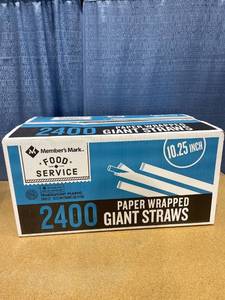 lot 2238 image: Members Mark Food Service Paper Wrapped Giant Straws 2400ct