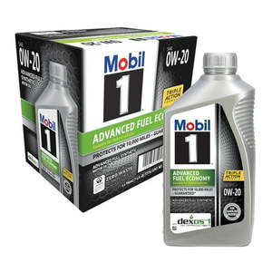 lot 3201 image: Mobil 1 Advanced Fuel Economy Full Synthetic Motor Oil 0W-20 1 Quart (Pack of 6)