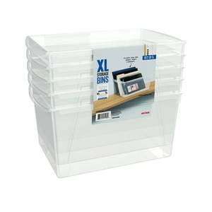 lot 3213 image: Storex Wide Book Bin Set of 5 Clear