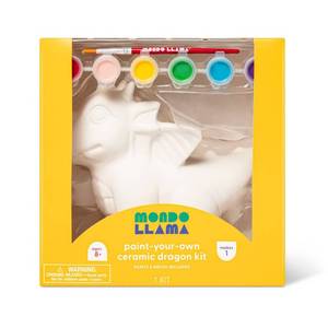 lot 7208 image: Paint-Your-Own Ceramic Dragon Craft Kit - Mondo Llama DIY Art Kit for Kids, Ceramic Figurines to Paint, Ages 8