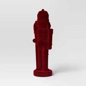 lot 7214 image: 28 Inch Flocked Christmas Decorative Nutcracker - Wondershop (Damaged Nose)
