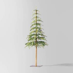 lot 7215 image: 4 Foot Pre-Lit LED Downswept Alpine Balsam Mini Artificial Christmas Tree Warm White Dew Drop Lights - Wondershop