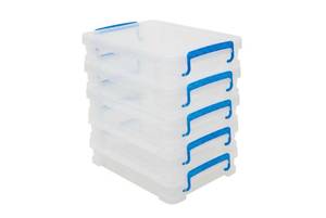 lot 7218 image: Clear Super Stacker Document Boxes (5 Pack)