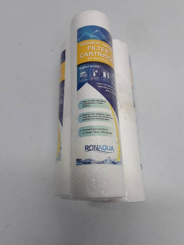 lot 55700 image: Ronaqua Sediment Water Filter Catridge - 50 Micron - 3 pack