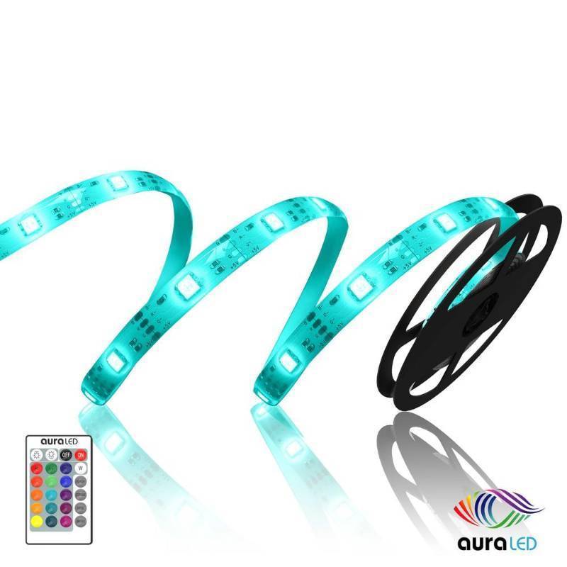 lot 56021 image: AuraLED Remote-Controlled 6.5�� Trimmable RGB LED Strip Light