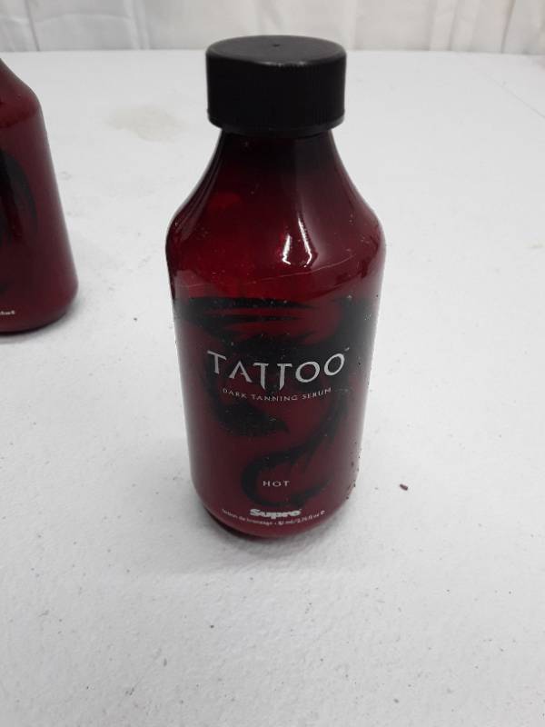 lot 56068 image: 4 Dozen Supre Indoor  Outdoor Hot Dark Tanning Serum Lotion Bottles, 1101-m - 4 pack