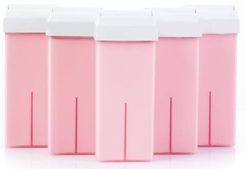 lot 56534 image: Kozmar Roll on Wax Cartridge - Hair Removal  Wax Cartridge  Wax Roll on  Depilatory Wax  Pack of 6 Refill x 100ml  Wax Cartridge Roller for Legs and Arms  For sensitive skin  Pink Powdered