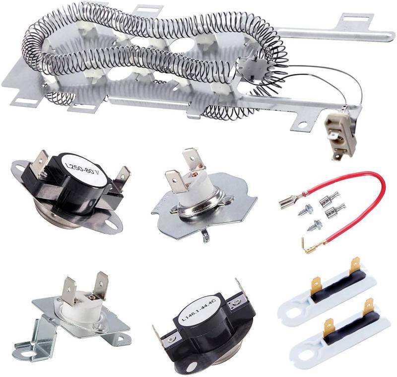 lot 56544 image: 8544771 Dryer Heating Element, 279816 Thermostat Cut Off,279973 3392519 Dryer Thermal Fuse Compatible with maytag, kenmore,kitchen,whirlpool and More