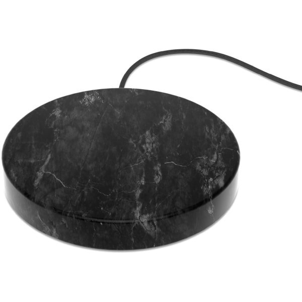 lot 56561 image: Einova - Eggtronic Stone 10W Wireless Charging Pad for Qi-enabled Devices - Black Marble