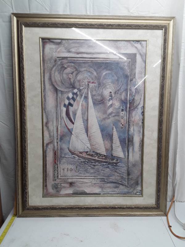 lot 56572 image: Large Wall Picture - Sailboat - 35 Wide x 45 High