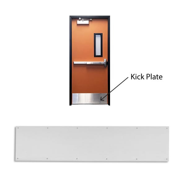 lot 56629 image: Ives 8400 Series Kick Plate �� US32D Satin Stainless Steel - 10 x 30 (for 32 door)