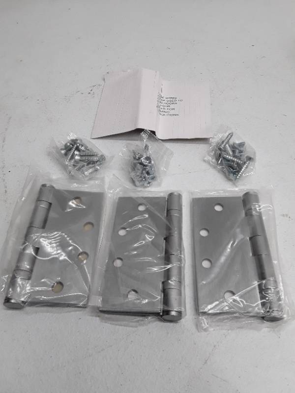 lot 56635 image: Design Hardware BB5 4.5 X 4.5 US26D-652 - 3Piece Door Hinge Set