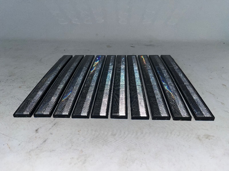 lot 520 image: 10 12x1 PEEL N STICK REFLECTORS - GREAT FOR FENCES, WORKSHOPS, TRAILERS, ATVs, ETC - ADD EXTRA ATTENTION AT NIGHT