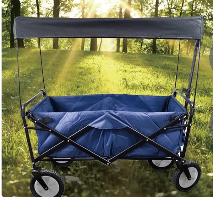 lot 526 image: Wagon Canopy - Portable and Lightweight Outdoor Sun Shade for Camping, Picnics, Garden carts,Suitable for fold carts,Push carts,Black
