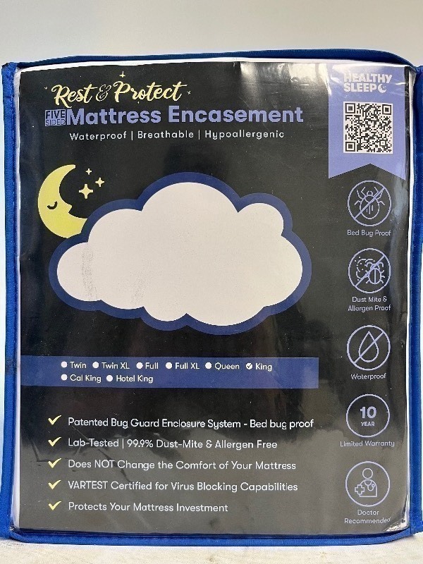 lot 129 image: (KING) NIB REST & PROTECT HEALTHY SLEEP  MATTRESS ENCASEMENT