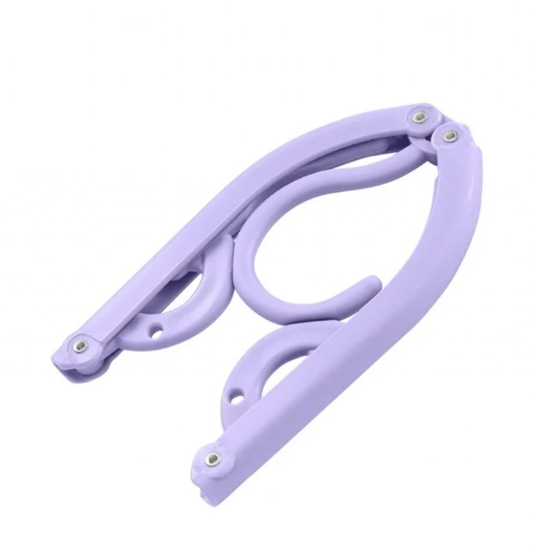 lot 200 image: 16 FOLDABLE HANGERS - GREAT FOR TRAVEL MOVING OR JUST TO SAVE SPACE, PURPLE,