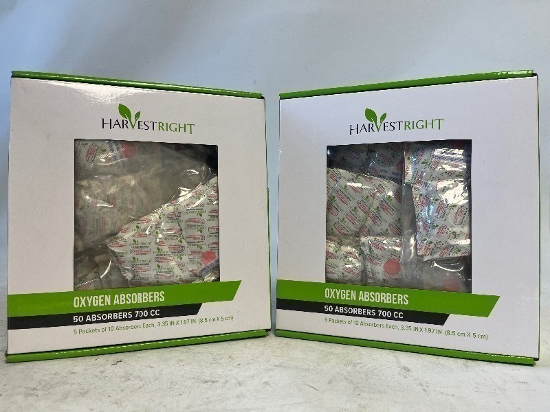 lot 109 image: NIB HARVEST-RIGHT OXYGEN ABSORBERS (100 TOTAL) GREAT FOR STORING & SHIPPING FOOD ETC