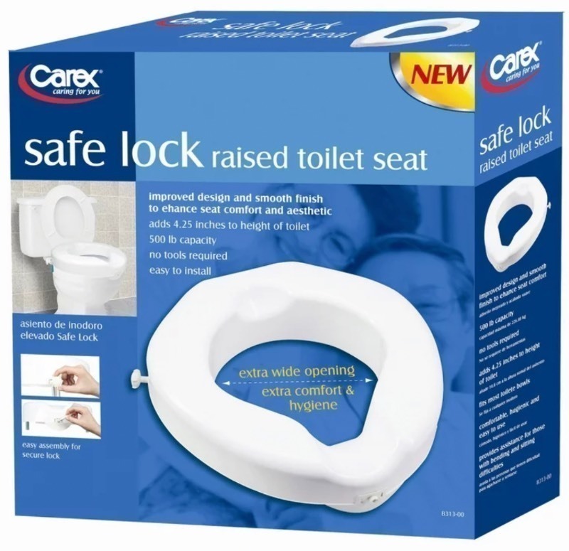 lot 342 image: NIB CAREX- SAFE LOCK RAISED TOILET SEAT