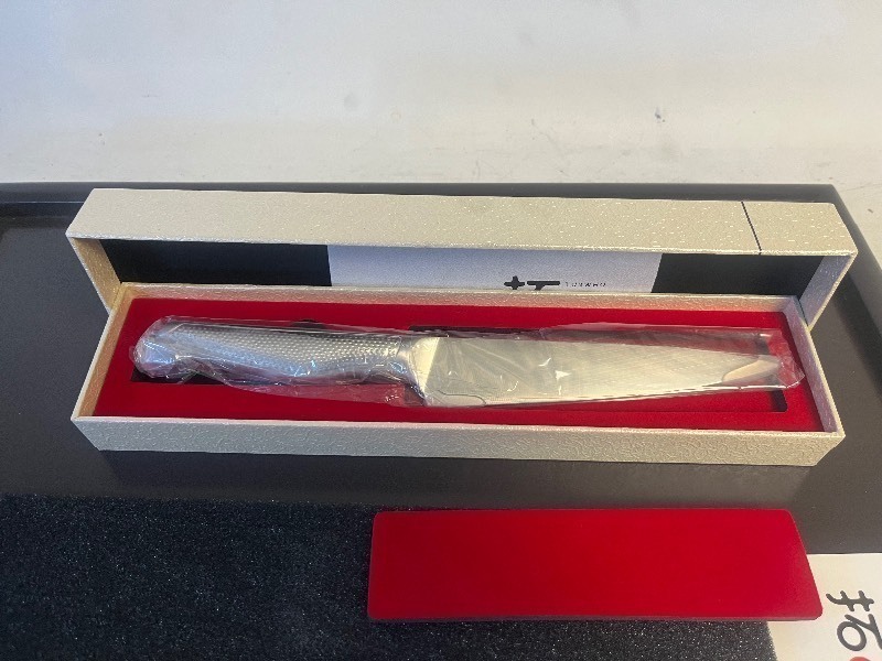 lot 123 image: NIB TURWHO GERMAN STEEL 6 UTILITY KNIFE STAINLESS STEEL HANDLE