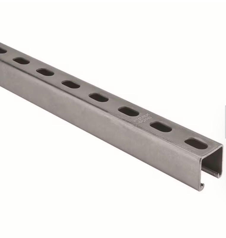 lot 26 image: 10 ft. 12-Gauge Half Slotted Metal Framing Strut Channel in Silver Galvanized