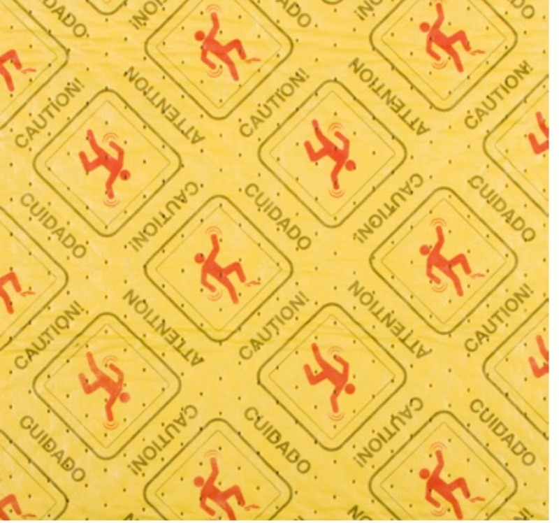 lot 41 image: Absorbent Floor Mat HydroGrabber 52 x 24  Yellow (1 roll  32 Mats)