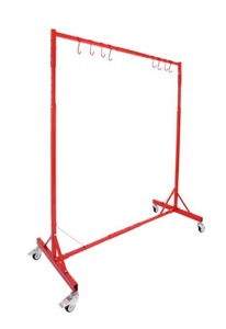 lot 2 image: Kojem Red Automotive Painting Rack Adjustable w8 Hooks for Painting and Drying
