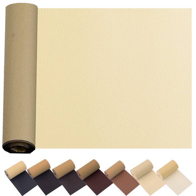 lot 2601 image: Leather Repair Patch for Couches 17X55inch Large Self-Adhesive refinisher cuttable reupholster Tape Patches kit for Couch Car Seats Furniture Sofa Vinyl Chairs Fabric Fix(Beige White, 17x55 inch)