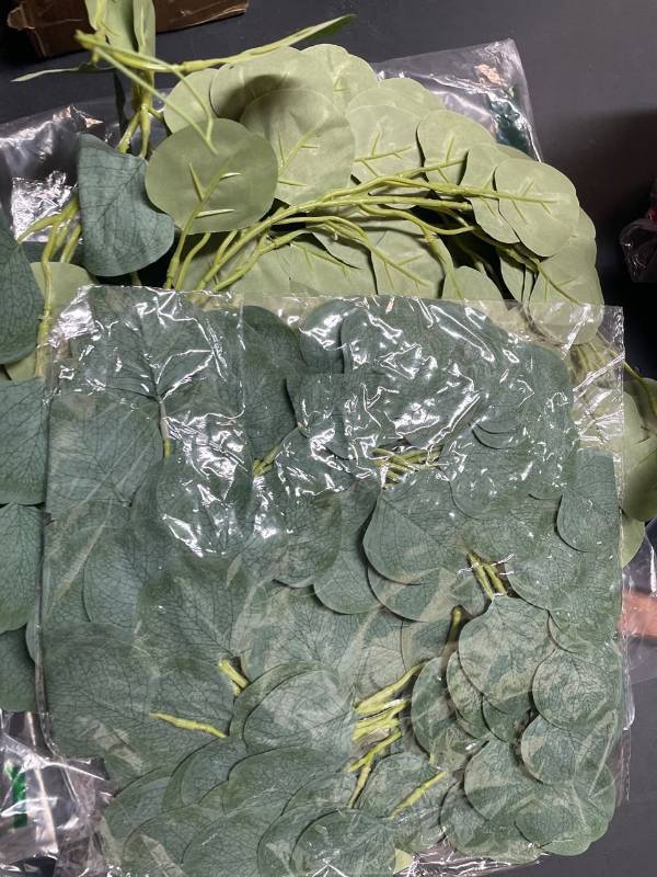 lot 2611 image: Faux eucalyptus greenery garlands