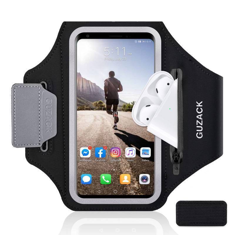 lot 2621 image: GUZACK Phone Holder for Running with Zipper Pouch, Running Armband for iPhone 16 Pro1514131211 Pro MaxPlusXRXS, Galaxy S24S23S22S21, Cell Phone Arm Holder with Key Pocket & Card Slot
