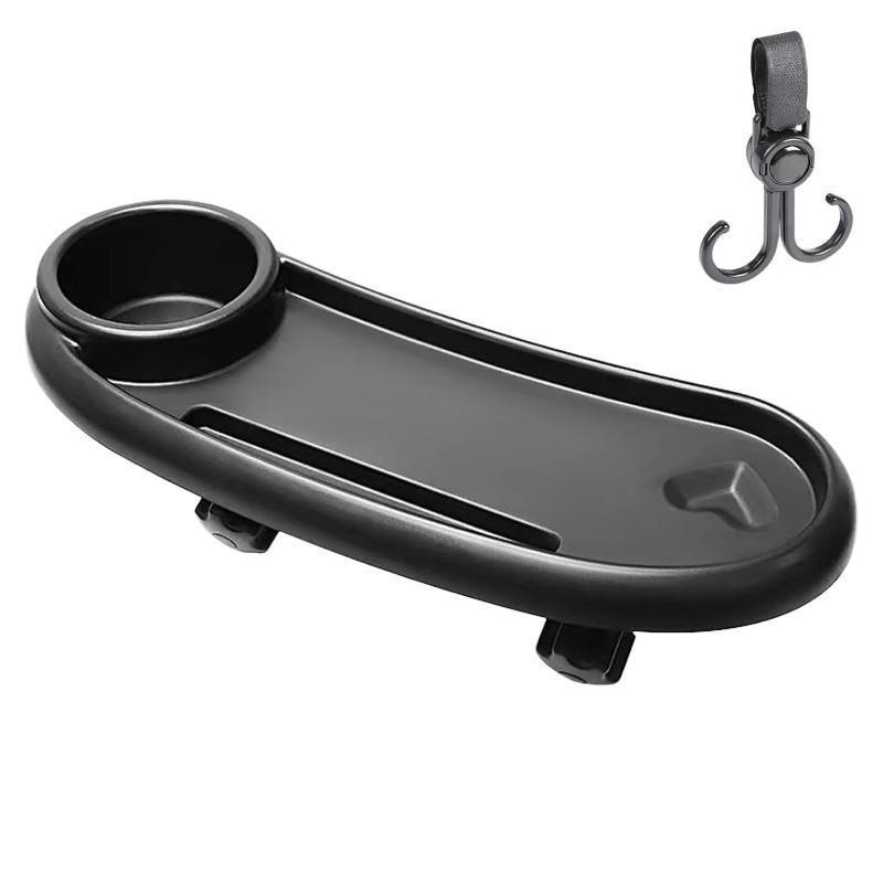 lot 2225 image: 3 in 1 Stroller Snack Tray Stroller Cup Holder with Phone Holder,Stroller Tray Attachment with Cups Holder for Baby Toddler,Stroller Accessories,Universal Stroller Tray for Watch Video