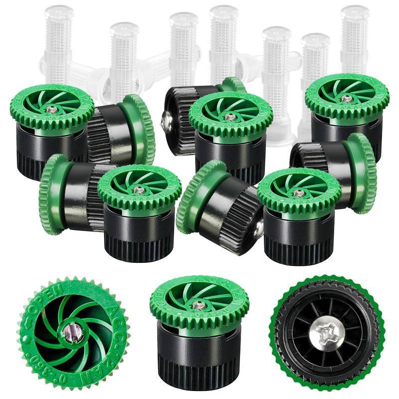 lot 2231 image: HolyMaji 10 Pieces Variable Arc Nozzle, Pop-up Sprinkler Heads Replacement Compatible with Most of 360 Degree Adjustable Pop Up Sprinklers Spray Head for Garden Lawn Irrigation (12AN)