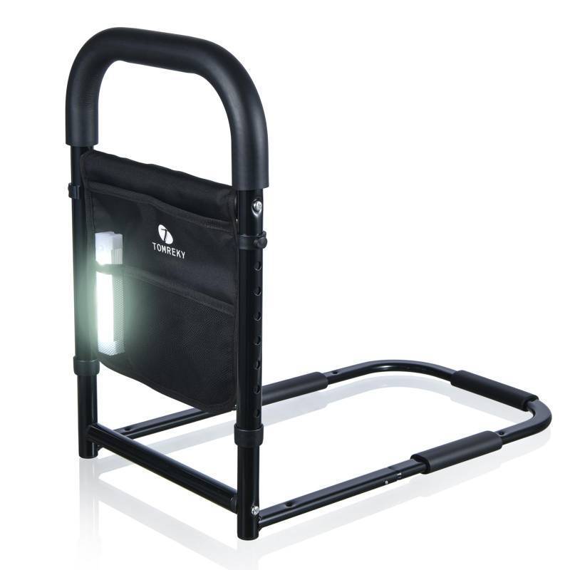lot 2256 image: Bed Rails for Elderly Adults Assist Safety with Motion Light for Seniors Hand Bar Grab with Storage Pocket Patent Stabilizer with Fixing Strap, Support Up to 300lbs