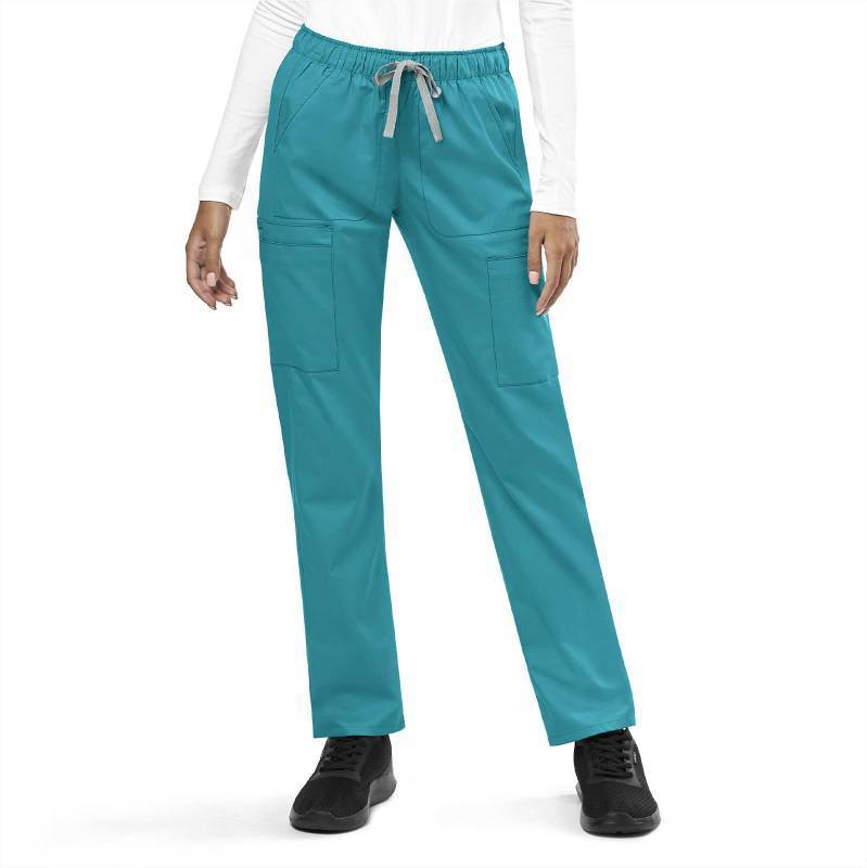 lot 2265 image: WonderWink WonderWORK Women��s Convertible Slim Leg Pant �� Teal Blue, XS Petite
