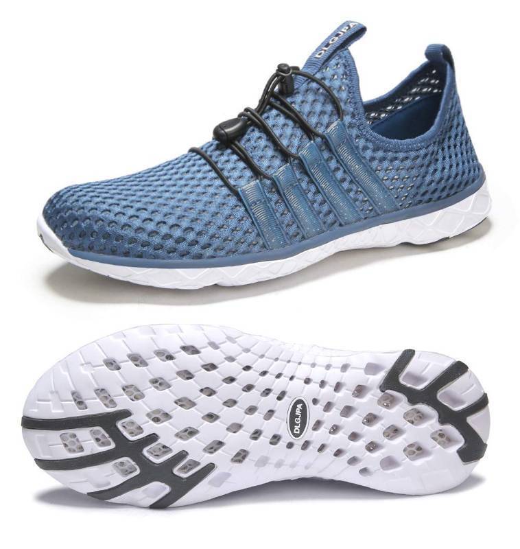 lot 2636 image: DLGJPA Mens Lightweight Quick Drying Water Shoes for Beach or Water Sports Slip On Walking Shoes Navy 13