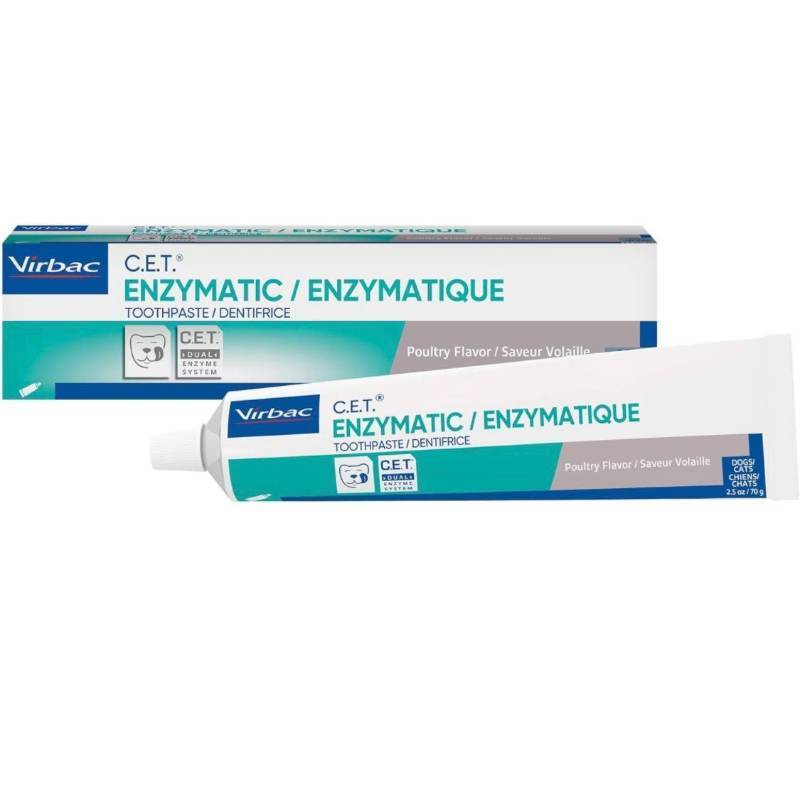 lot 2639 image: Virbac CET Enzymatic Toothpaste Eliminates Bad Breath by Removing Plaque & Tartar Buildup Best Pet Dental Care Toothpaste Poultry Flavor, 2.5 oz tube