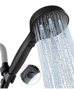 lot 2005 image: 12 Functions Shower Head with handheld, Hand held Shower with ONOFF Pause Switch, High Pressure Shower Head Set with Hose Adjustable Bracket Rubber Washers - Black - U.S. Design Patents