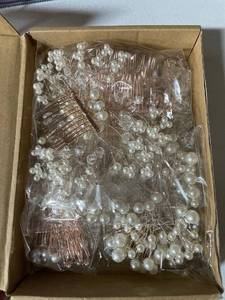 lot 2011 image: 44 Pieces Wedding Hair Comb Bridal Hair Pins Pearl Crystal Wedding Hair Side Comb U-shaped Rhinestone Hair Accessories for Brides Women Girls (Chic Style)