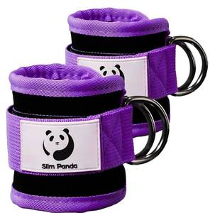 lot 2013 image: Slim Panda Ankle Strap for Cable Machine,Ankle Cuff for Kickbacks, Booty Hip Abductors,Glute Workouts, Leg Extensions, Curls for Men and Women, Adjustable with Double D-Rings (Purple, Pair)
