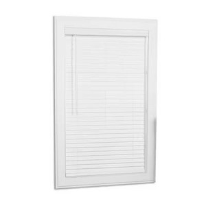lot 2015 image: allen  roth Trim at Home 2in Slat Width 31in x 64in Cordless White Faux Wood Room Darkening Horizontal Blinds