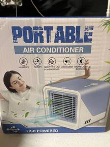 lot 2017 image: Portable Air Conditioner for Personal with 3 Wind Speeds,Mini Air Cooler Fan,USB Air Personal Conditioner with 7 Colour LED Lights, Blue MISSING CHARGING CORD