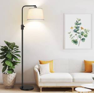 lot 2022 image: Dimmable Arc Floor Lamp for Living Room Modern Standing Lamp with Linen Shade Black