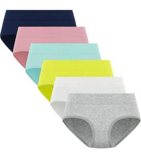 lot 2023 image: Teen Girls Cotton Underwear Mid Waist Brief Panties 6 pack (14-16 yrs)
